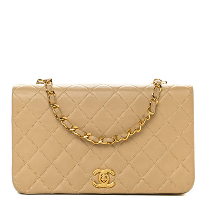 Chanel Lambskin Quilted Small Single Flap Beige 1 of 11