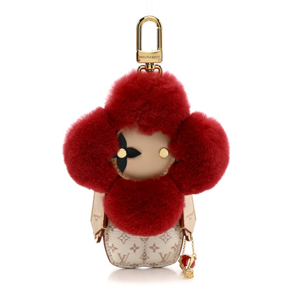 Louis Vuitton Monogram Mink Fur Vivienne Fashionista Bag Charm Key Holder Red Multicolor 1 of 7