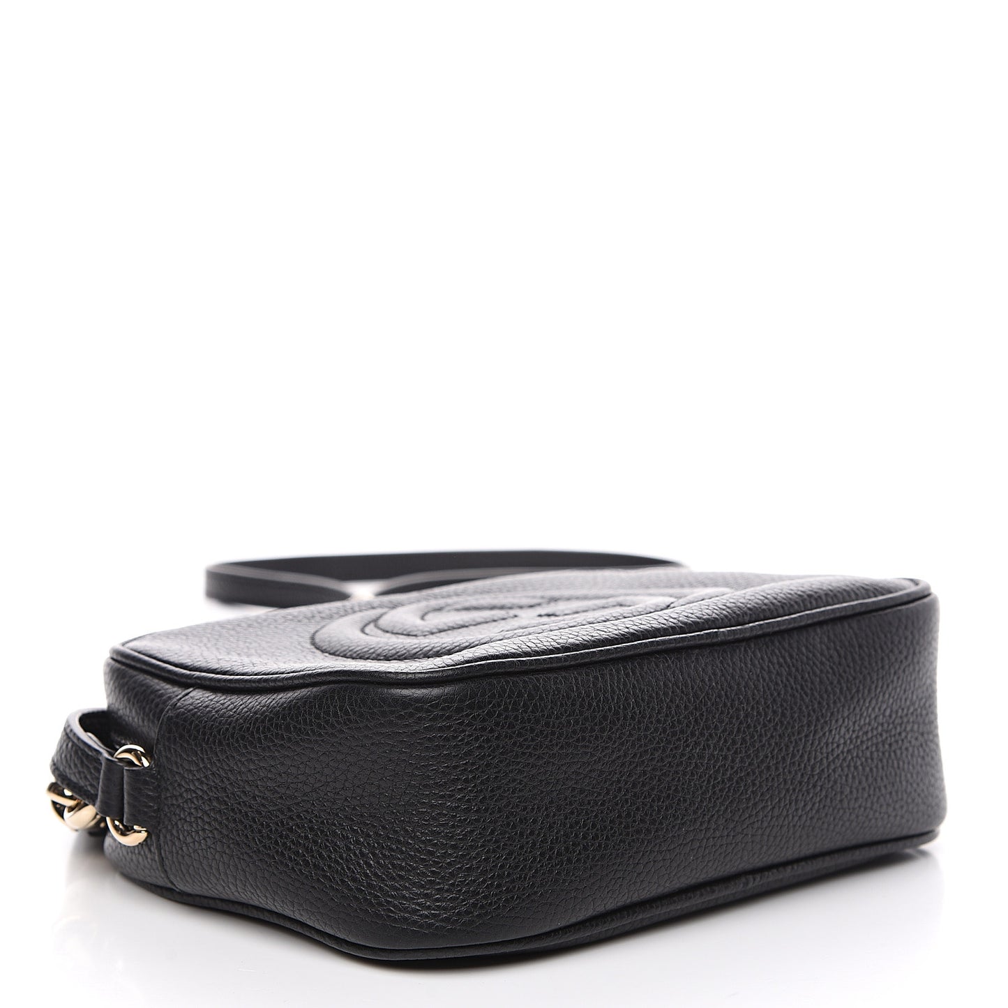 Pebbled Calfskin Small Soho Disco Bag Black