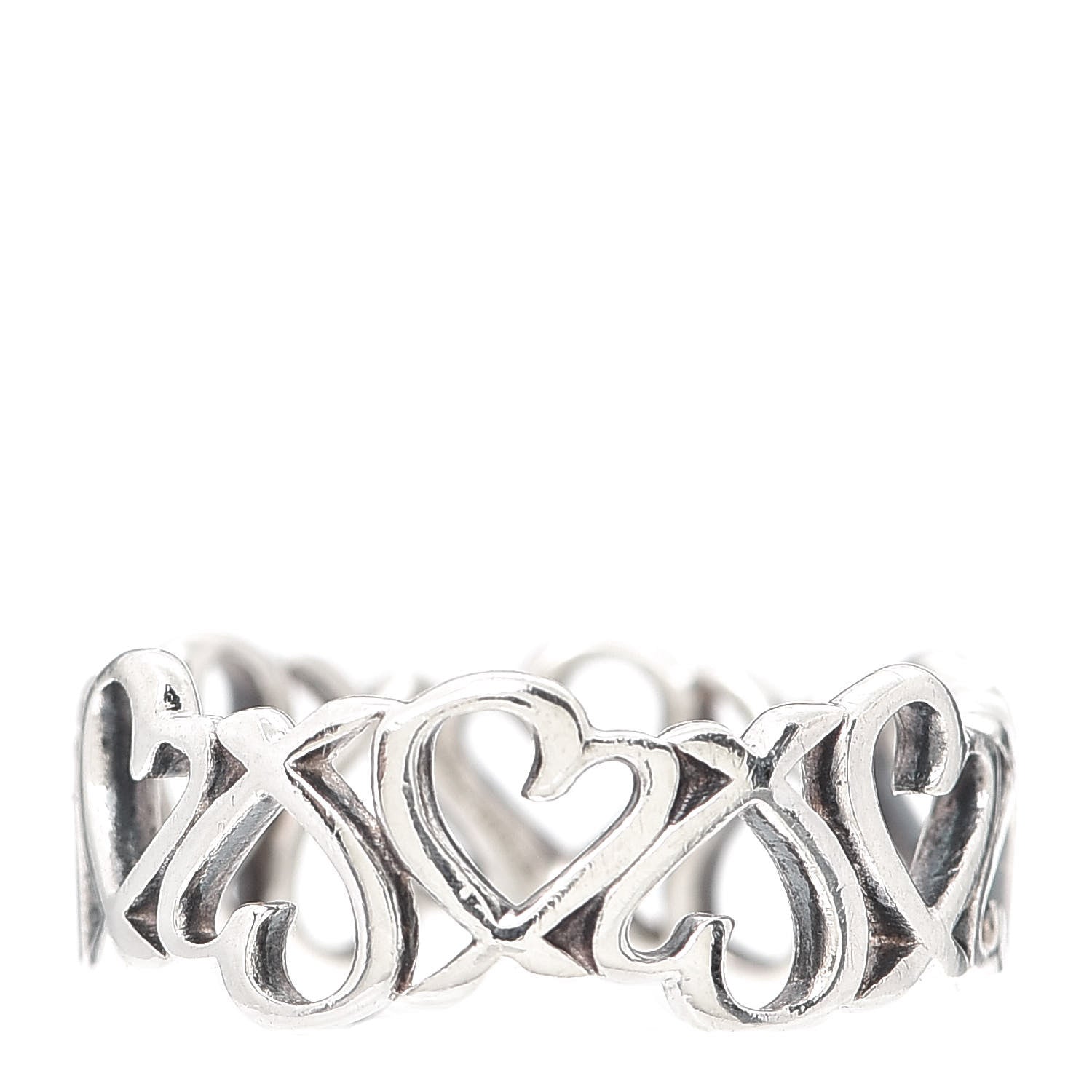 Tiffany Sterling Silver Paloma Picasso Loving Heart Band Ring 49 5 1 of 4
