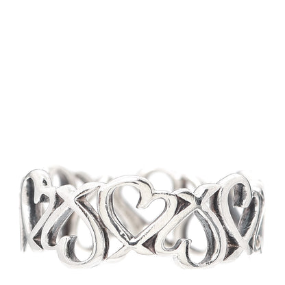 Tiffany Sterling Silver Paloma Picasso Loving Heart Band Ring 49 5 1 of 4