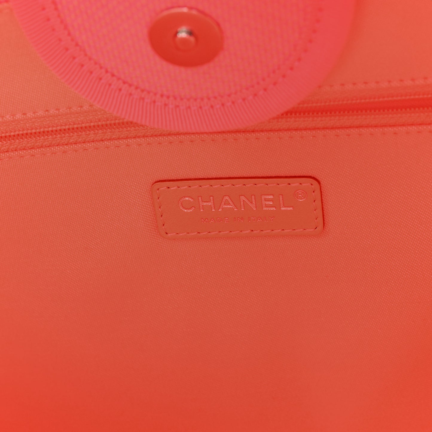 Mixed Fibers Calfskin Medium Deauville Tote Pink Orange