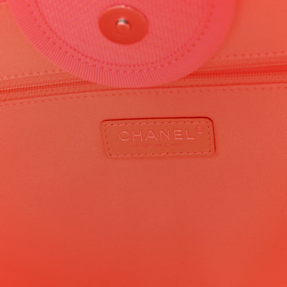 Chanel Mixed Fibers Calfskin Medium Deauville Tote Pink Orange 8 of 12