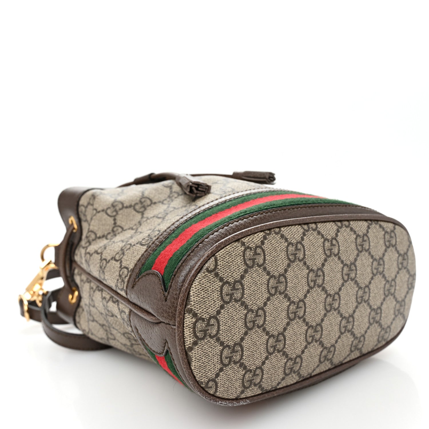 Gucci GG Supreme Monogram Web Small Ophidia Bucket Bag Brown 4 of 10
