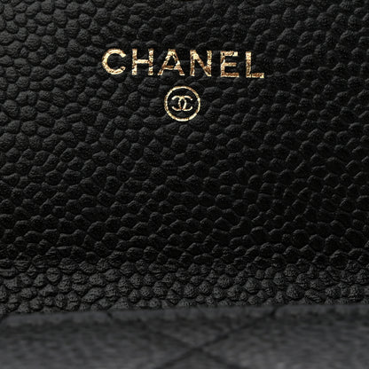 Chanel Caviar Quilted Large Gusset Flap Wallet Black 5 of 9