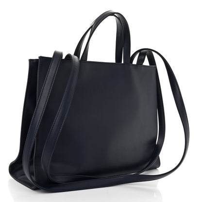 Telfar Vegan Leather Medium Shopping Bag Navy 3 of 9