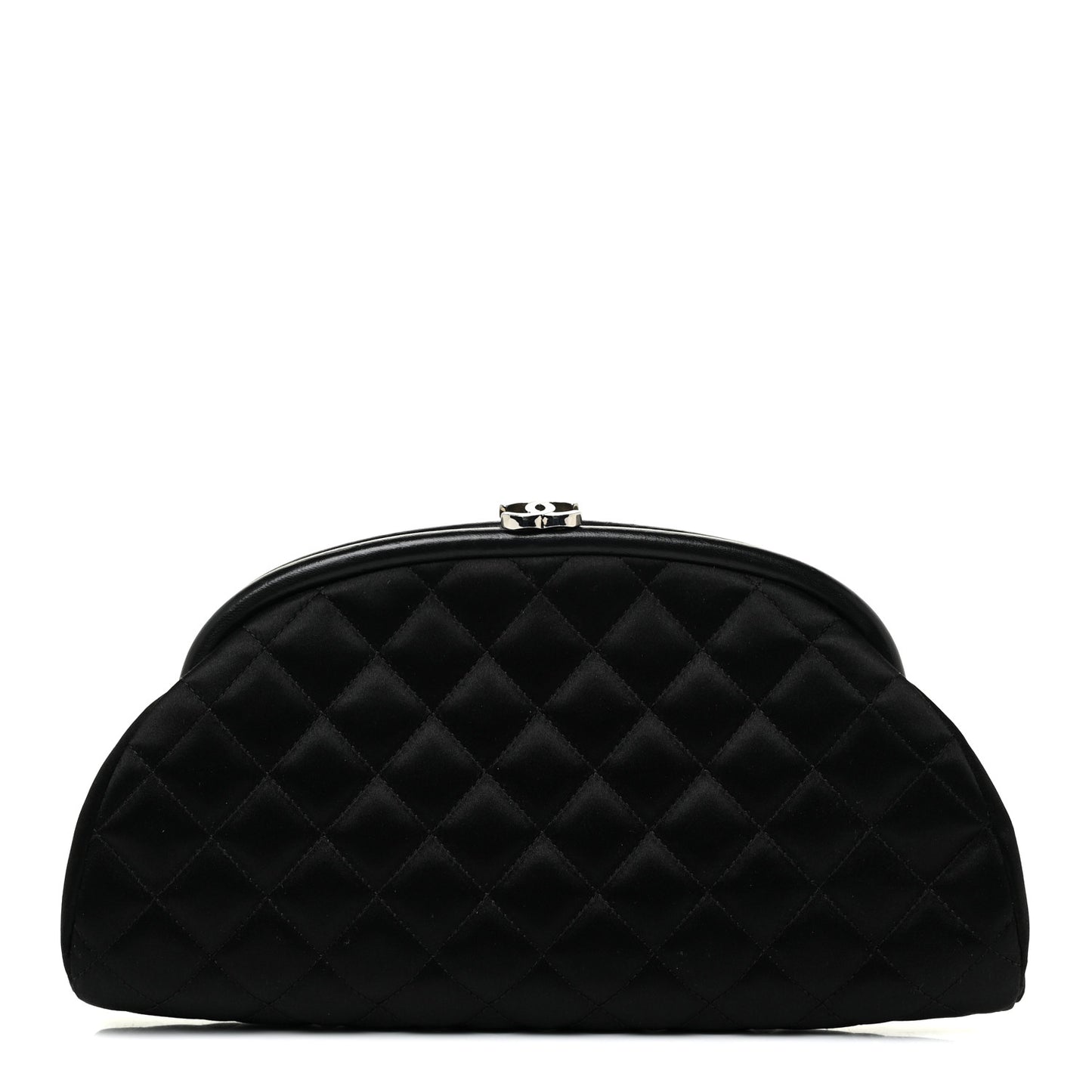 Satin Quilted Timeless Clutch Black