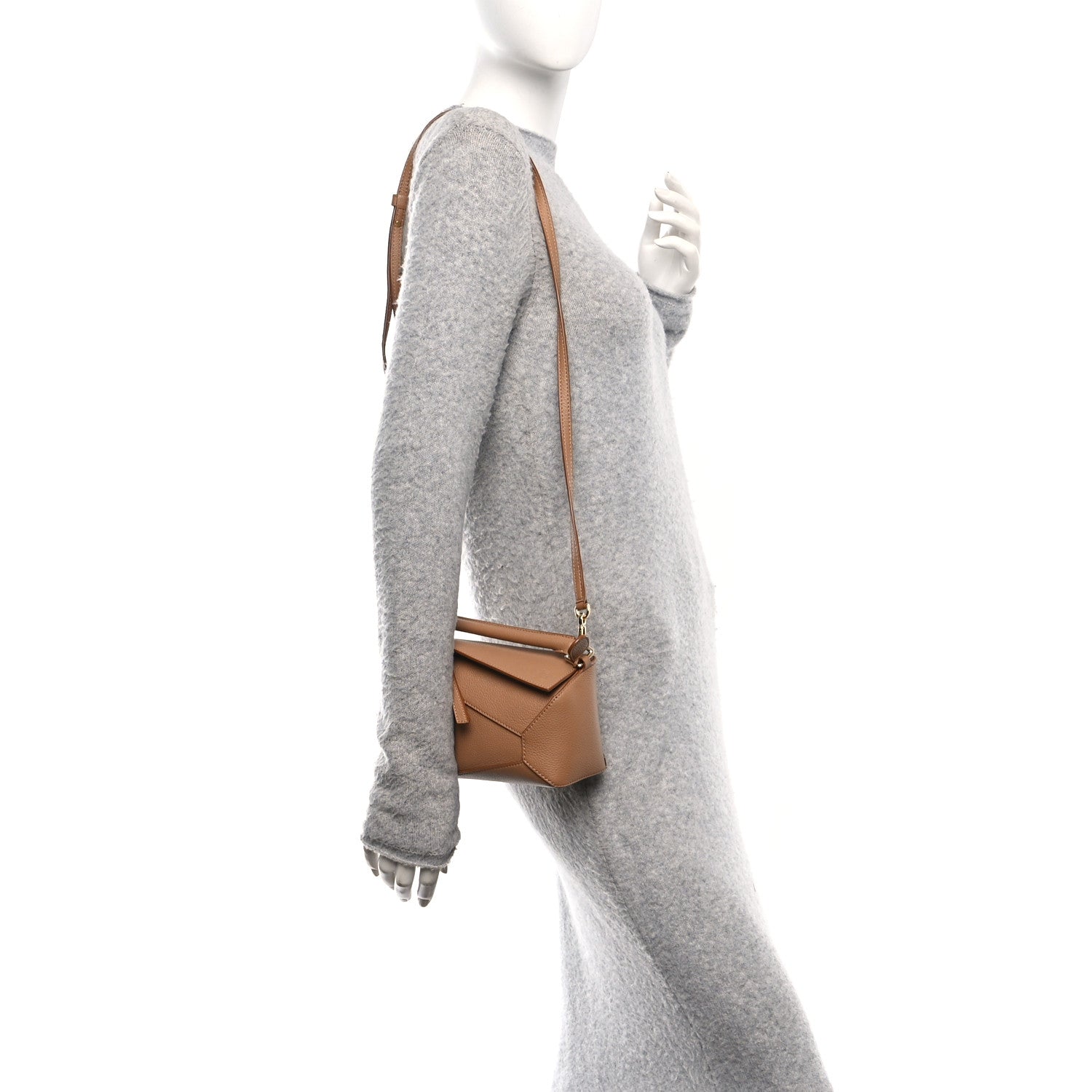 Loewe Grained Calfskin Mini Puzzle Edge Bag Toffee 3 of 9