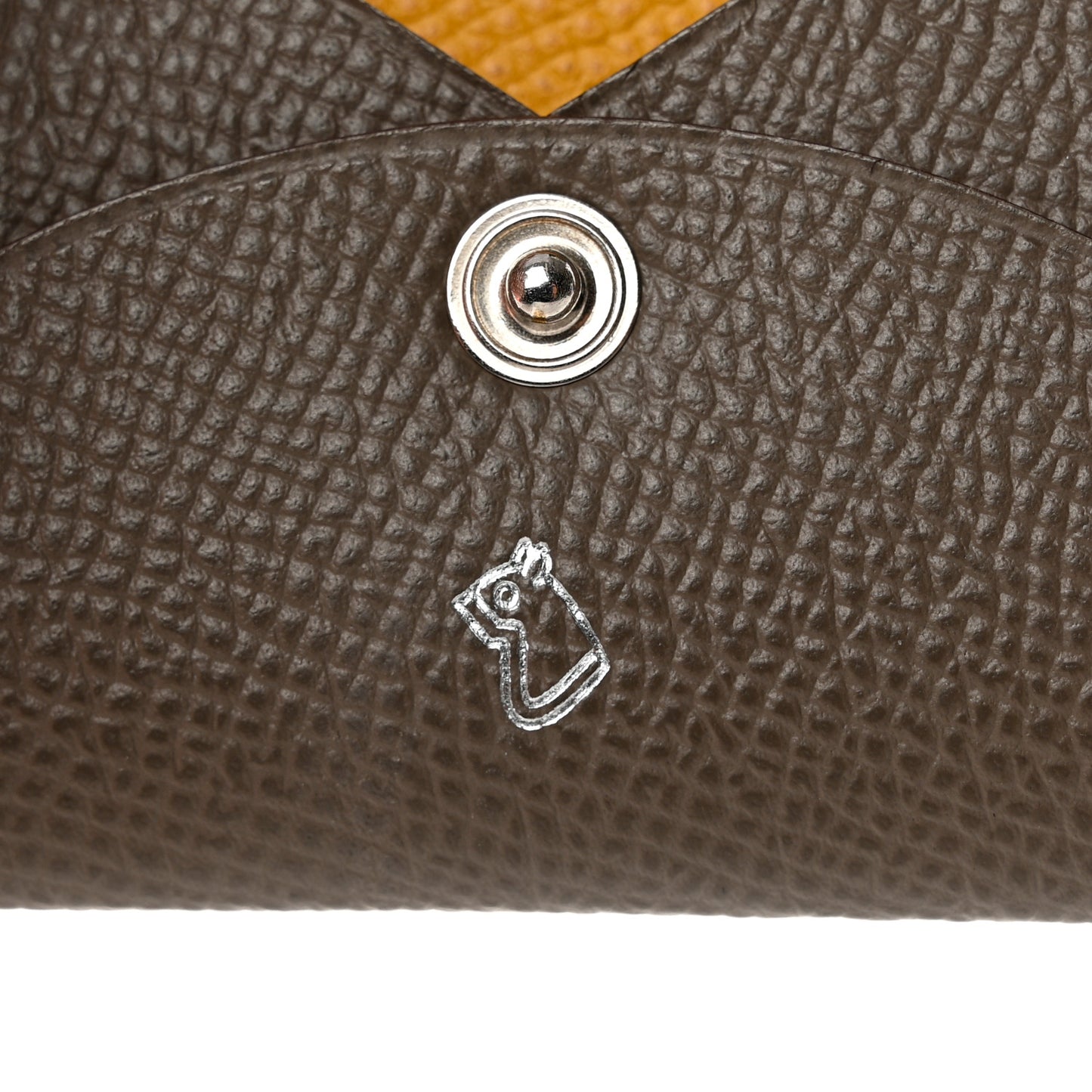 Epsom Horseshoe Calvi Card Case Etain Jaune Ambre
