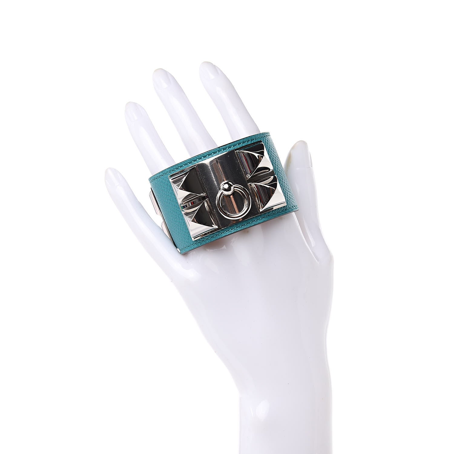 Hermes Epsom Collier de Chien CDC Bracelet S Bleu Paon 2 of 6