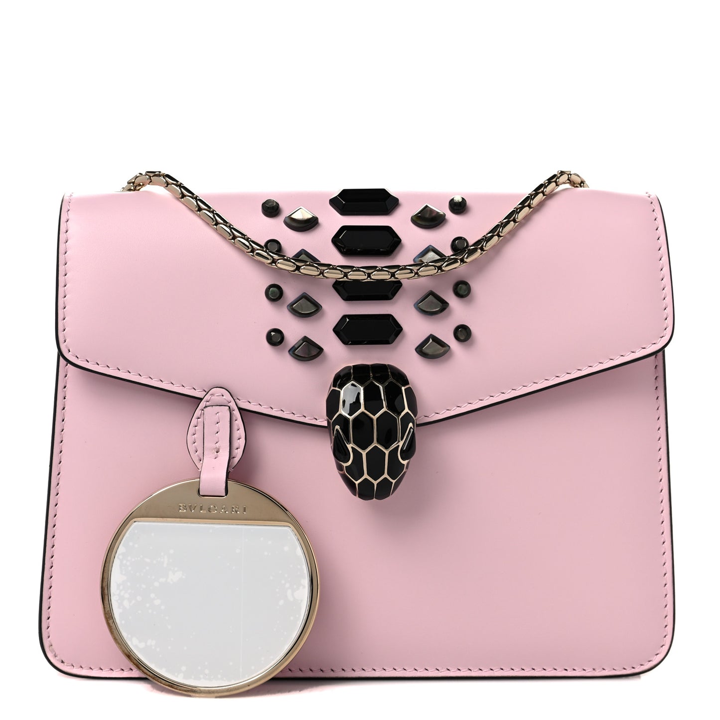 Calfskin Studded Serpenti Forever Crossbody Bag Pink