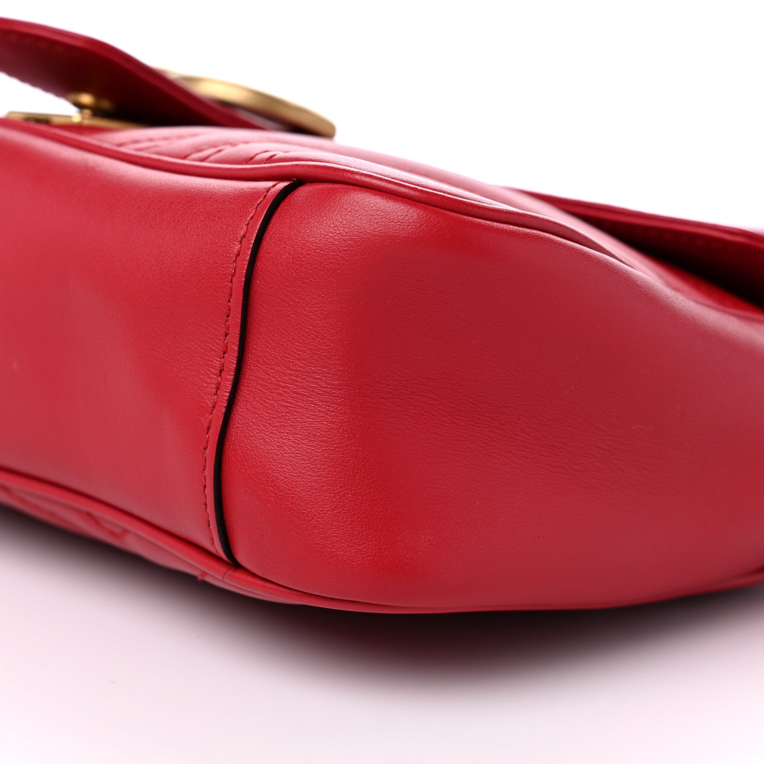 Gucci Calfskin Matelasse Small GG Marmont Shoulder Bag Hibiscus Red 9 of 10