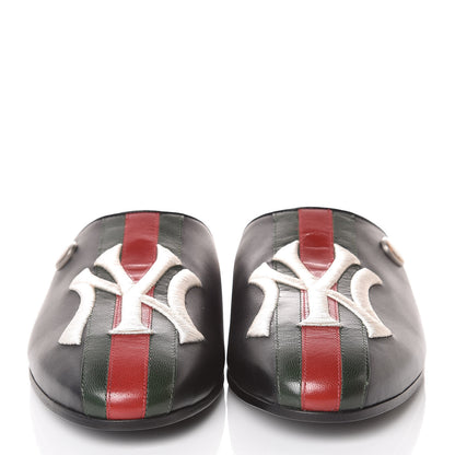 Gucci X MLB Lambskin NY Yankees Embroidered Womens GG Slippers 41 Black 2 of 9