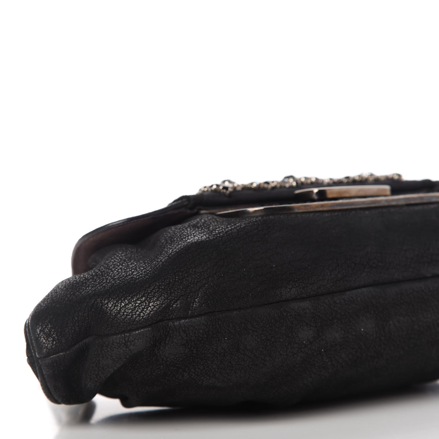 Prada Camosciato Crocodile Crystal Shoulder Bag Black 6 of 11