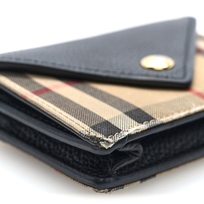Burberry Grainy Calfskin Vintage Check Jade Card Case On Chain Black 8 of 10