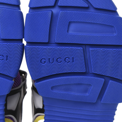Gucci X SEGA Calfskin Mesh Mens Aguru Sandals 12 Black Blue Purple 6 of 9