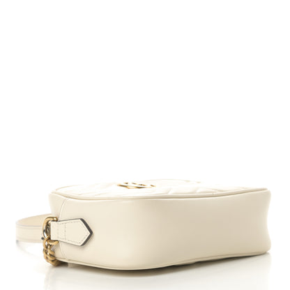 Gucci Calfskin Matelasse Mini GG Marmont Chain Shoulder Bag White 4 of 14