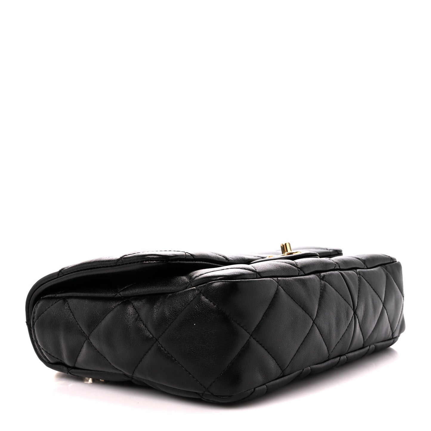 Lambskin Quilted Large CC Funky Town Flap Black