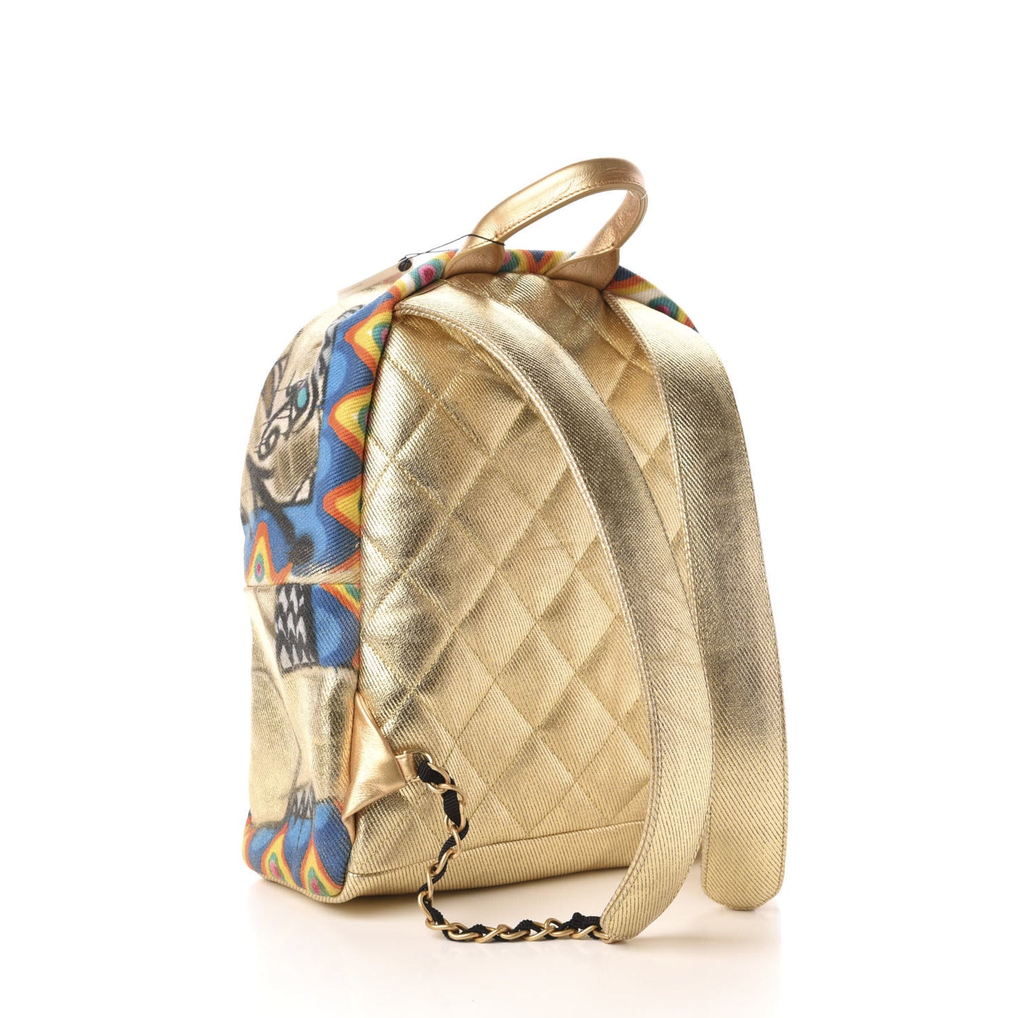 Graffiti Printed Canvas Street Spirit Backpack Multicolor