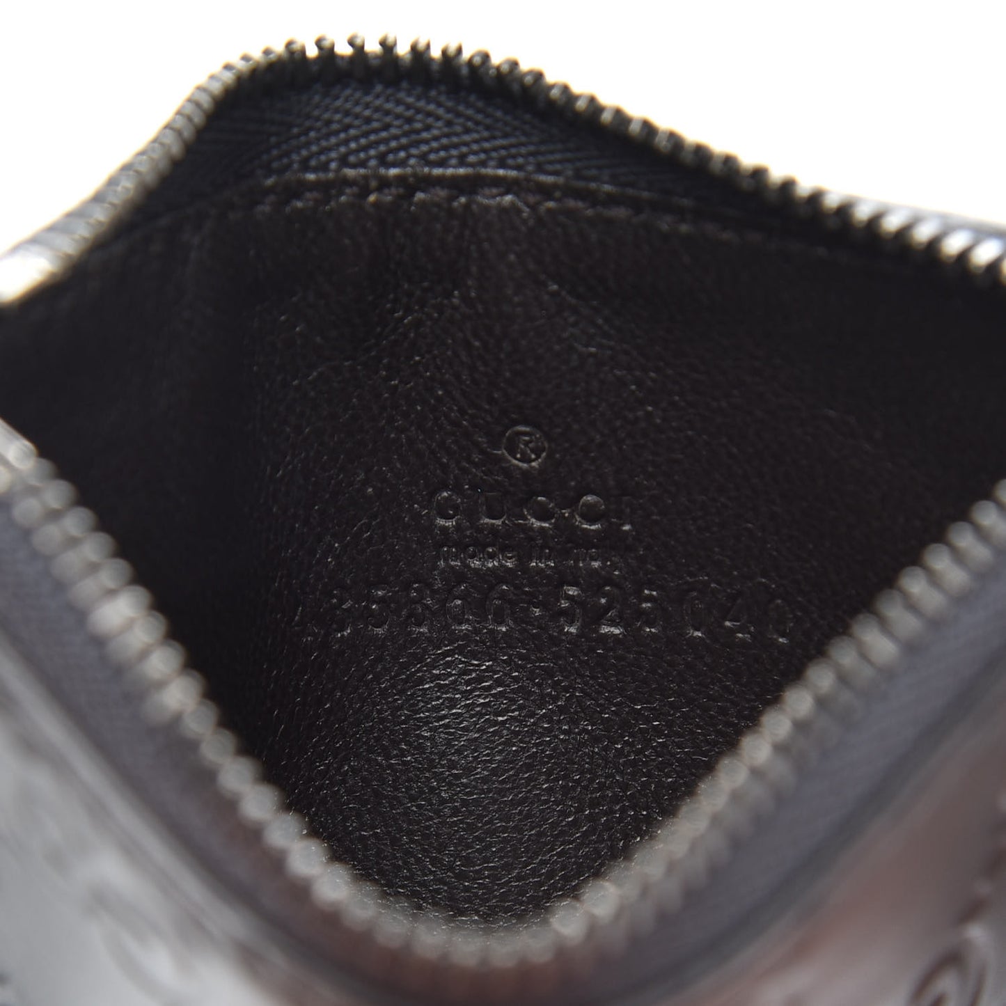 Guccissima Signature Coin Case Card Holder Graphite