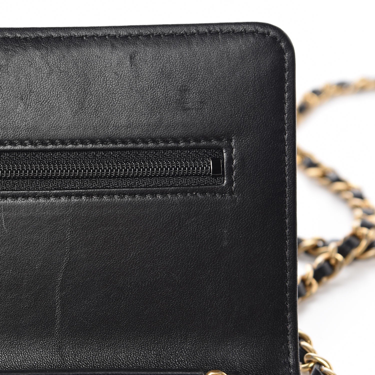 Chanel Lambskin Quilted Boy Wallet On Chain WOC Black 9 of 11