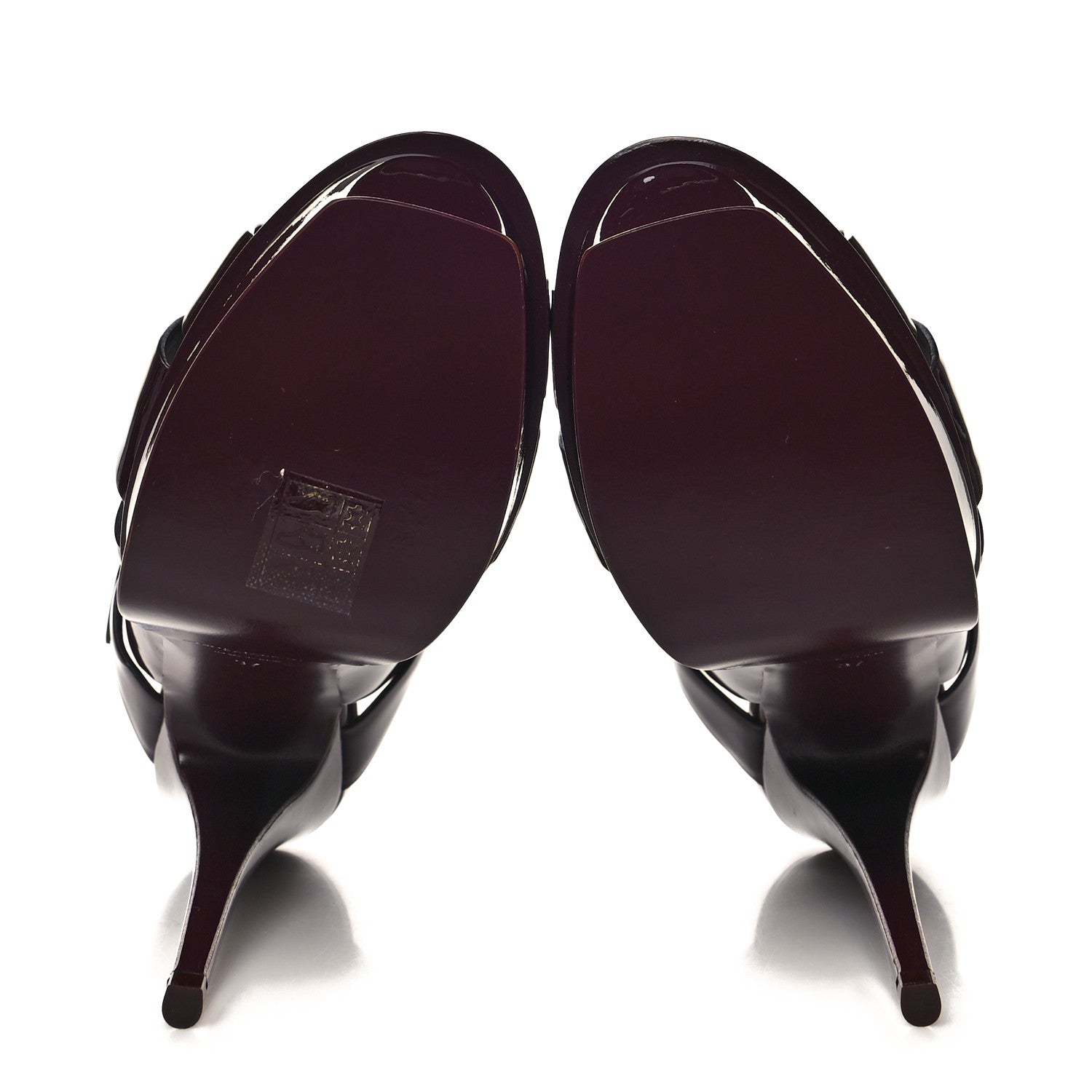 Saint Laurent Patent Tribute 105 Platform Sandals 37 Barolo 5 of 9