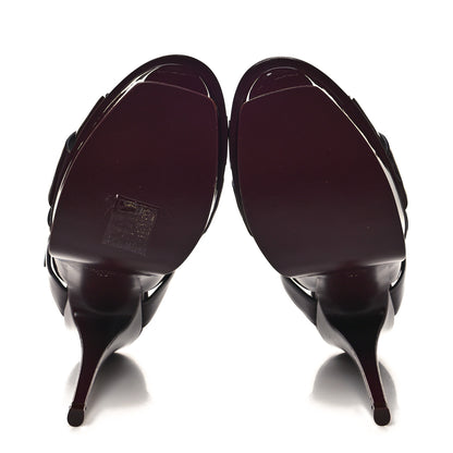 Saint Laurent Patent Tribute 105 Platform Sandals 37 Barolo 5 of 9