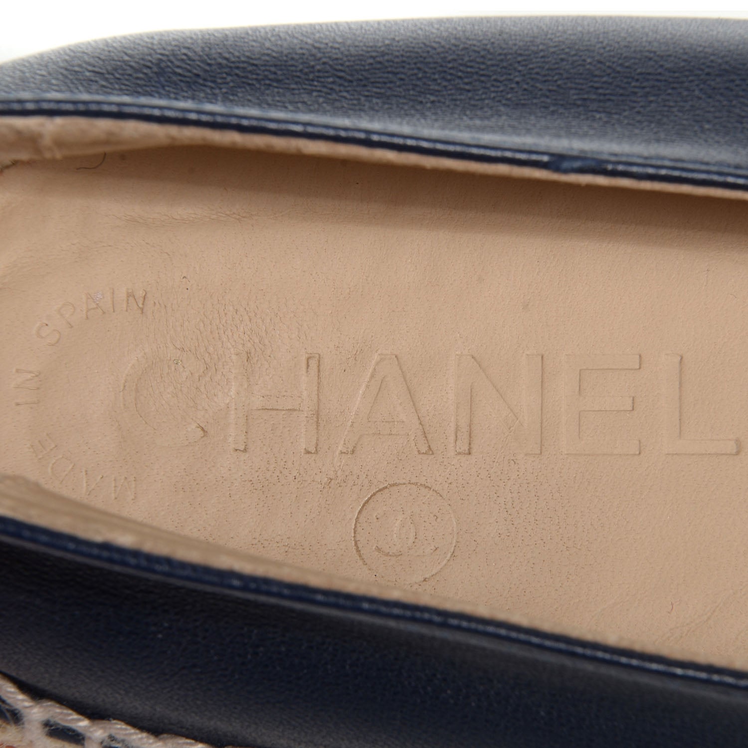 Chanel Lambskin CC Espadrilles 40 Navy Blue Black 7 of 8