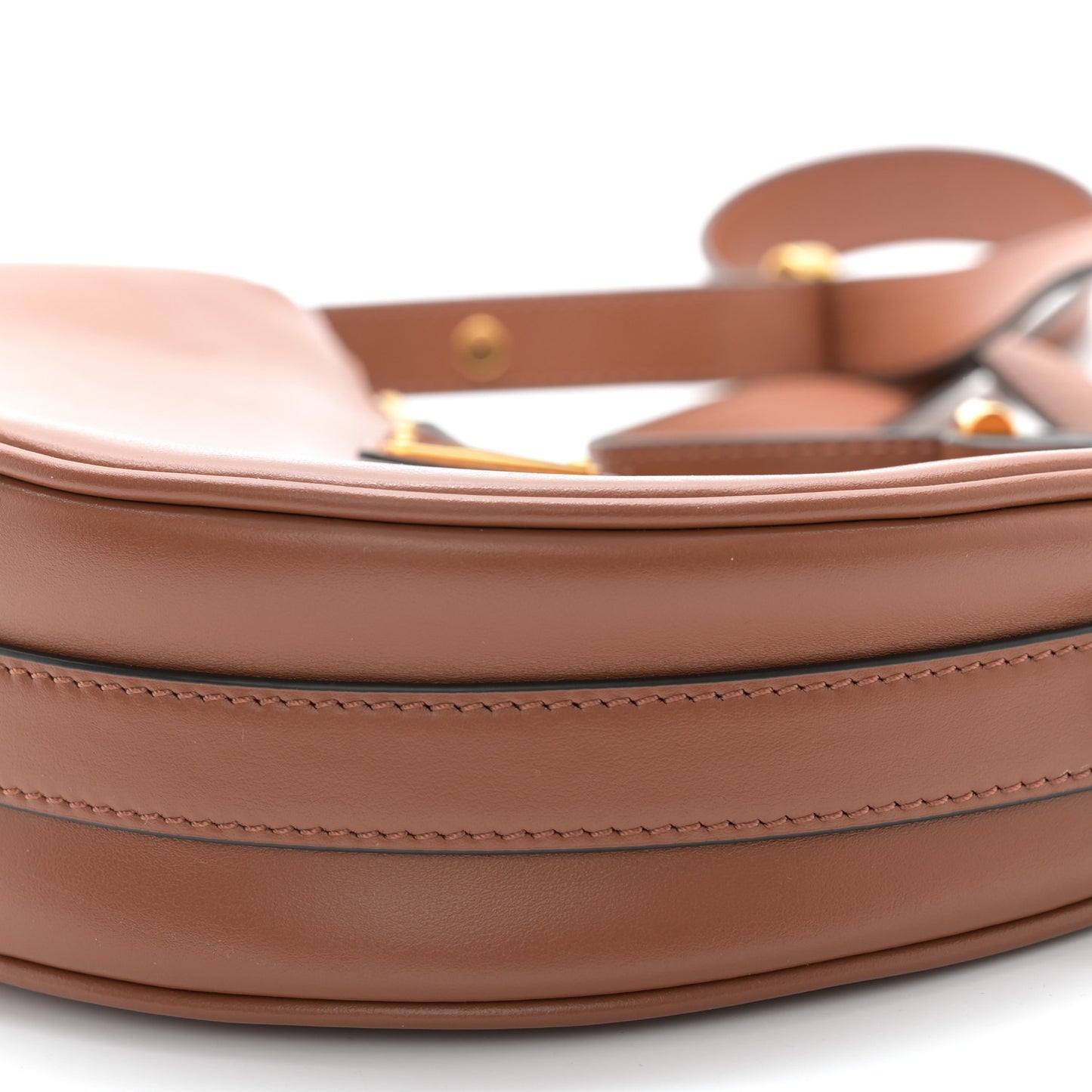 Soft Calfskin Arque Shoulder Bag Cognac