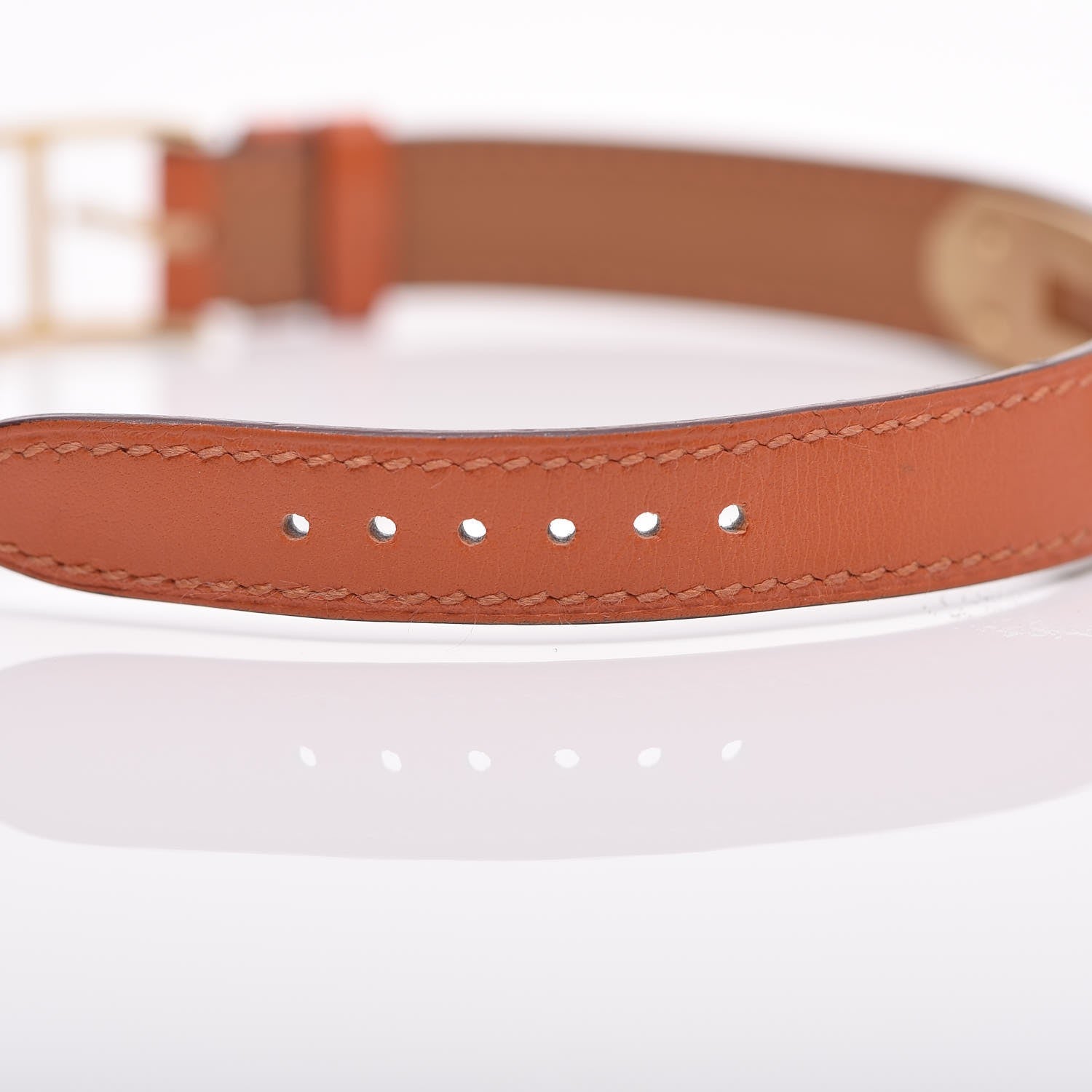 Hermes Stainless Steel Swift 20mm Kelly Cadena Quartz Watch Orange 9 of 10