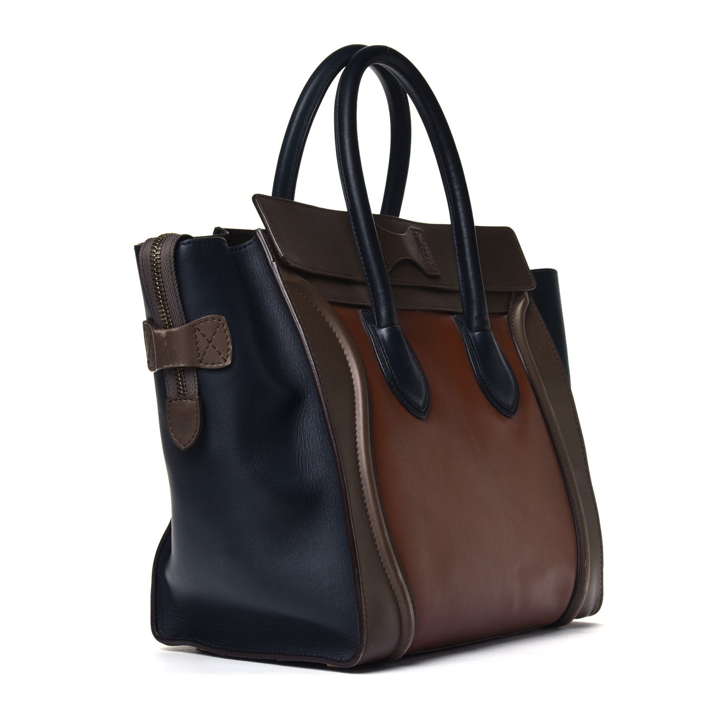 Satin Calfskin Mini Tri-Color Luggage Camel
