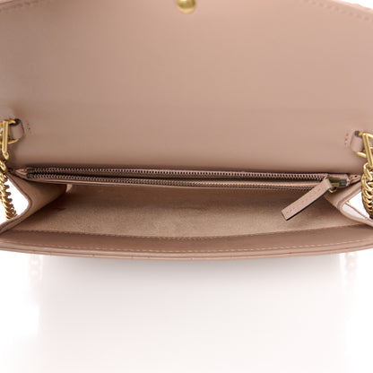 Gucci Calfskin Matelasse Mini Pearly GG Marmont Chain Wallet Porcelain Rose 5 of 12