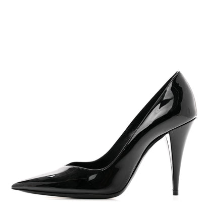 Saint Laurent Patent Calfskin Kiki 100 Pumps 36.5 Black 1 of 8