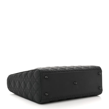Christian Dior Ultra Matte Calfskin Cannage Large Lady Dior Black 4 of 12