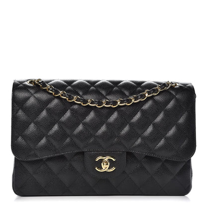 Chanel Caviar Quilted Jumbo Double Flap Black 1 of 8