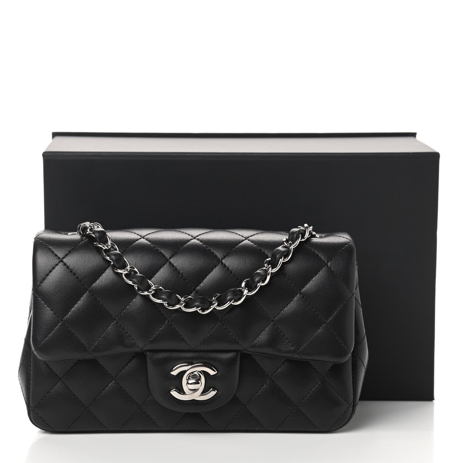 Chanel Lambskin Quilted Mini Rectangular Flap Black 11 of 11