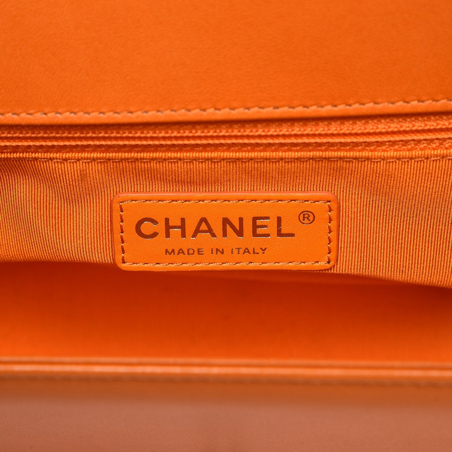 Lambskin Quilted New Medium Boy Flap Orange