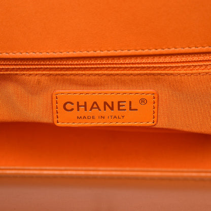 Chanel Lambskin Quilted New Medium Boy Flap Orange 6 of 12