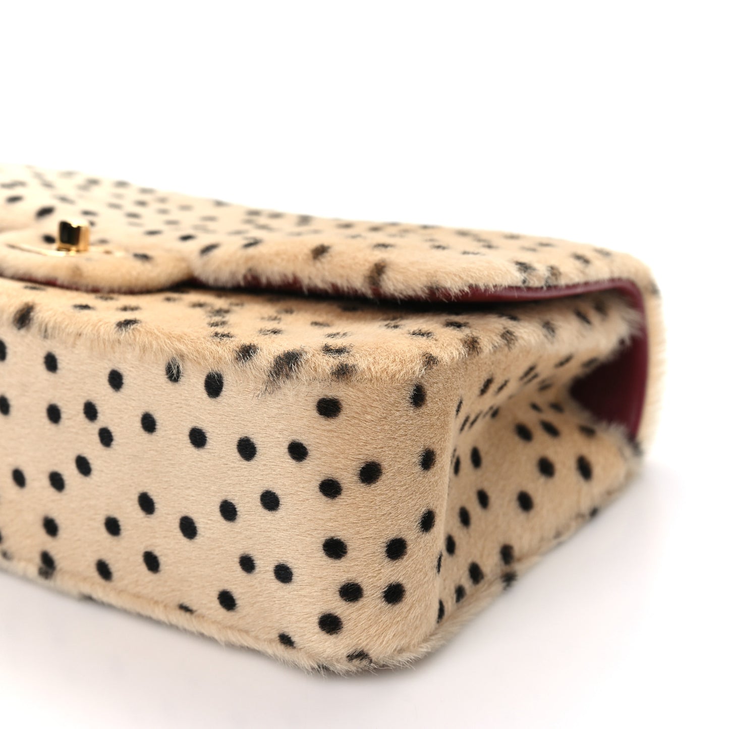 Pony Hair Cheetah Printed Creative Fabrics Flap Light Beige Black