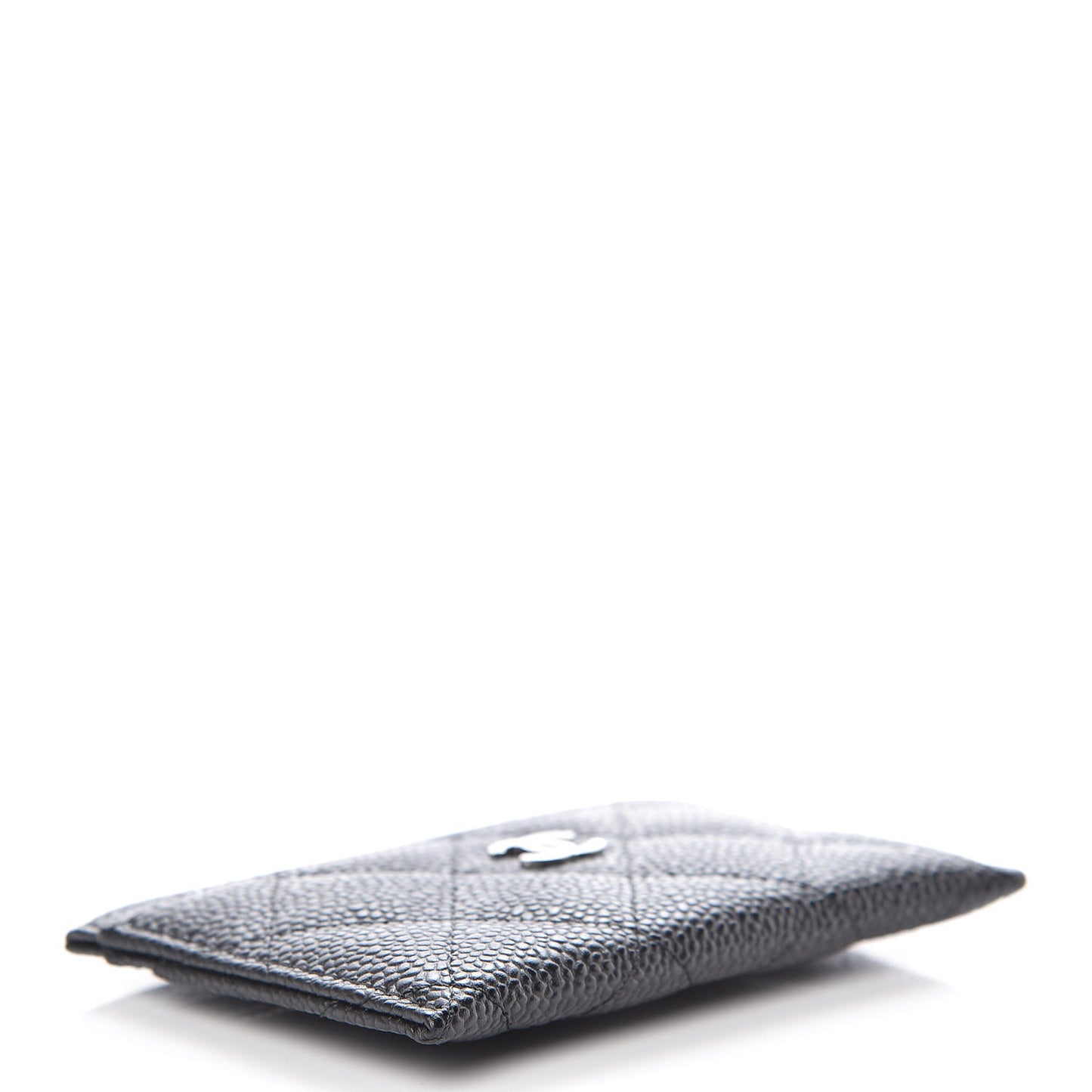 Caviar Quilted Card Holder Black