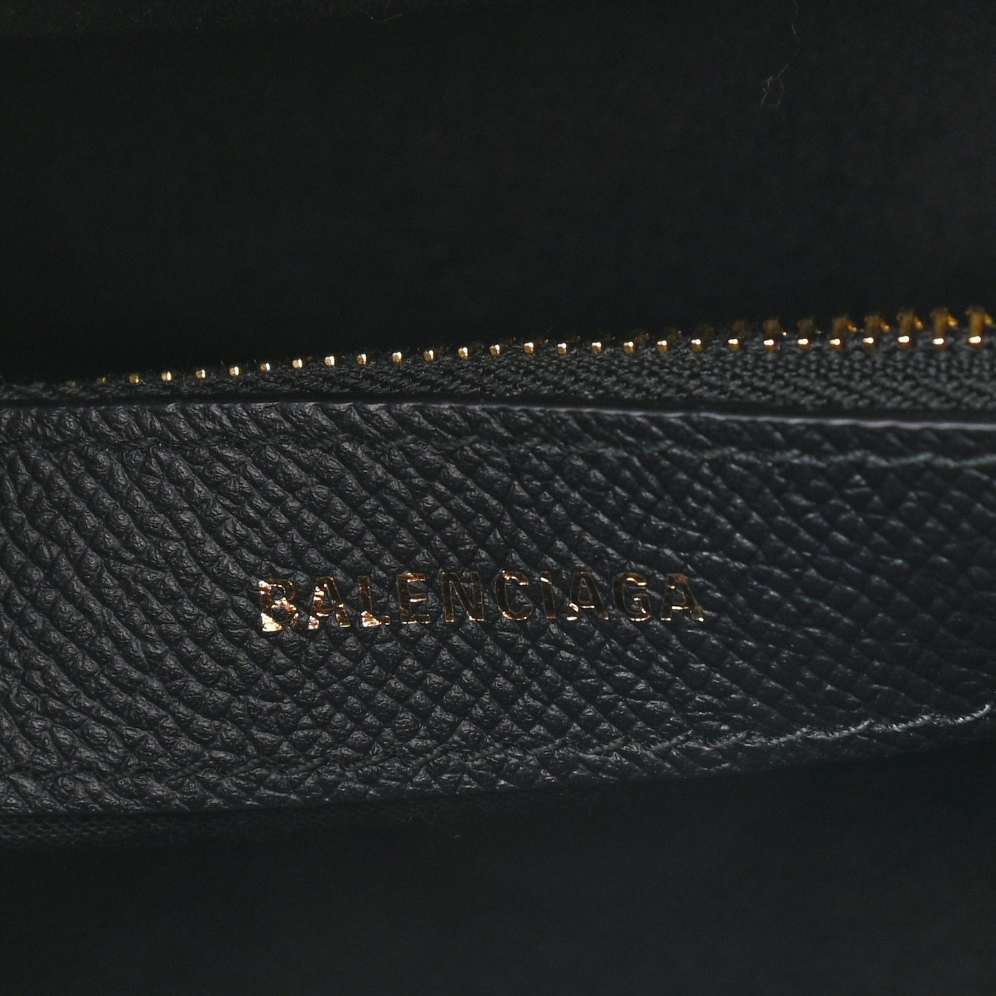 Signature Grained Calfskin Logo S Ville Top Handle Bag Black White