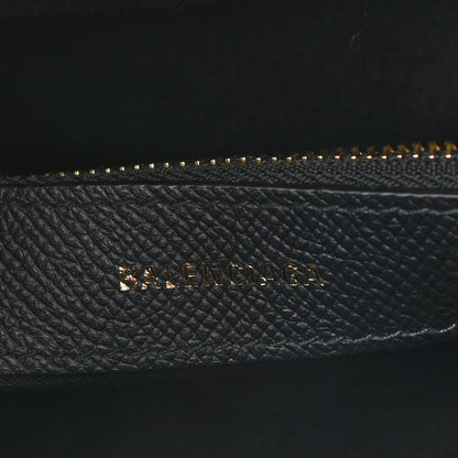 Balenciaga Signature Grained Calfskin Logo S Ville Top Handle Bag Black White 6 of 8