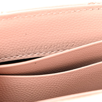 Saint Laurent Grain De Poudre Matelasse Chevron Small Monogram Envelope Wallet Pink 7 of 7