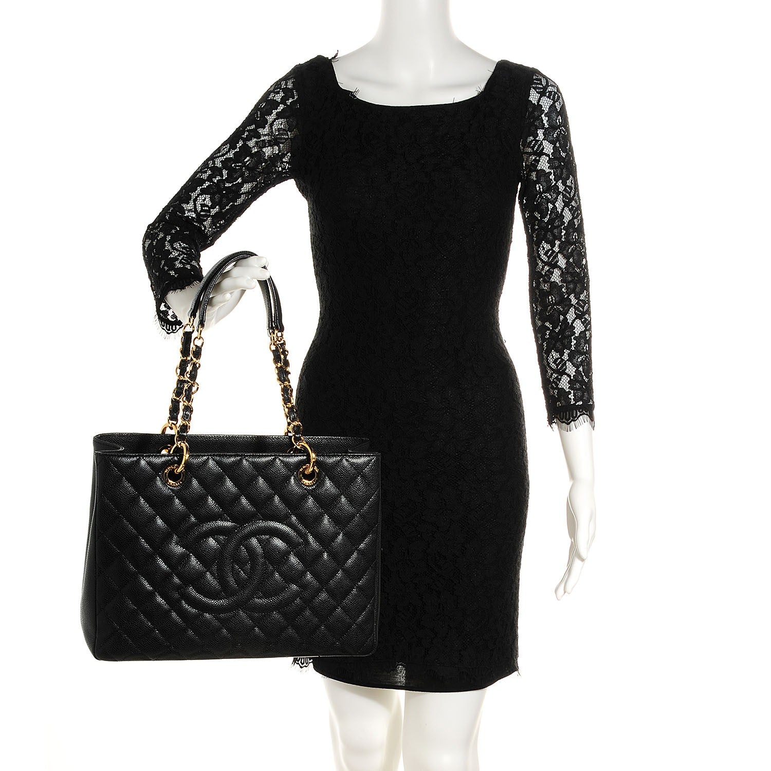 Chanel Caviar Quilted Grand Shopping Tote GST Black 2 of 8