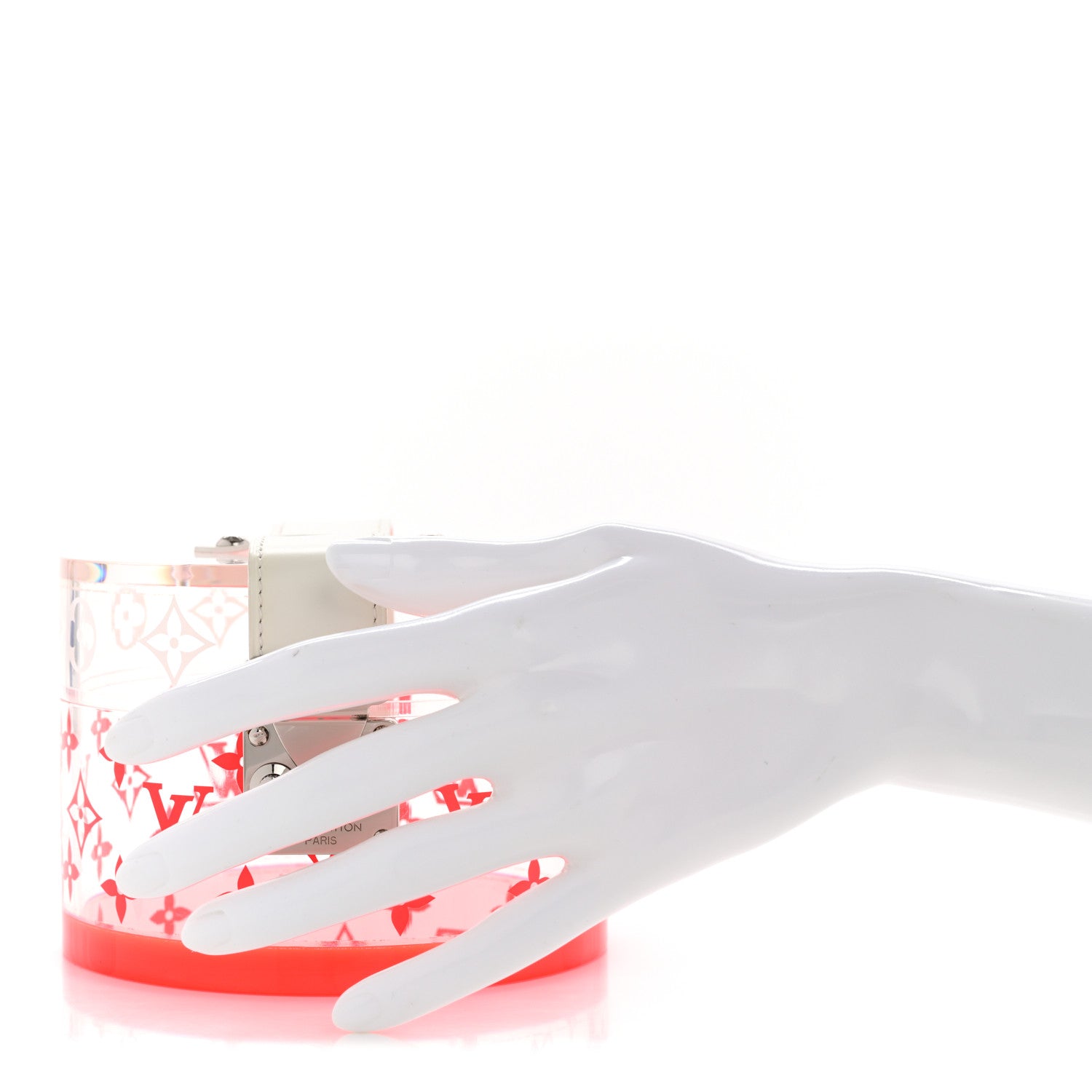 Louis Vuitton Transparent Plexiglass Box Scott Fluorescent Pink 2 of 9
