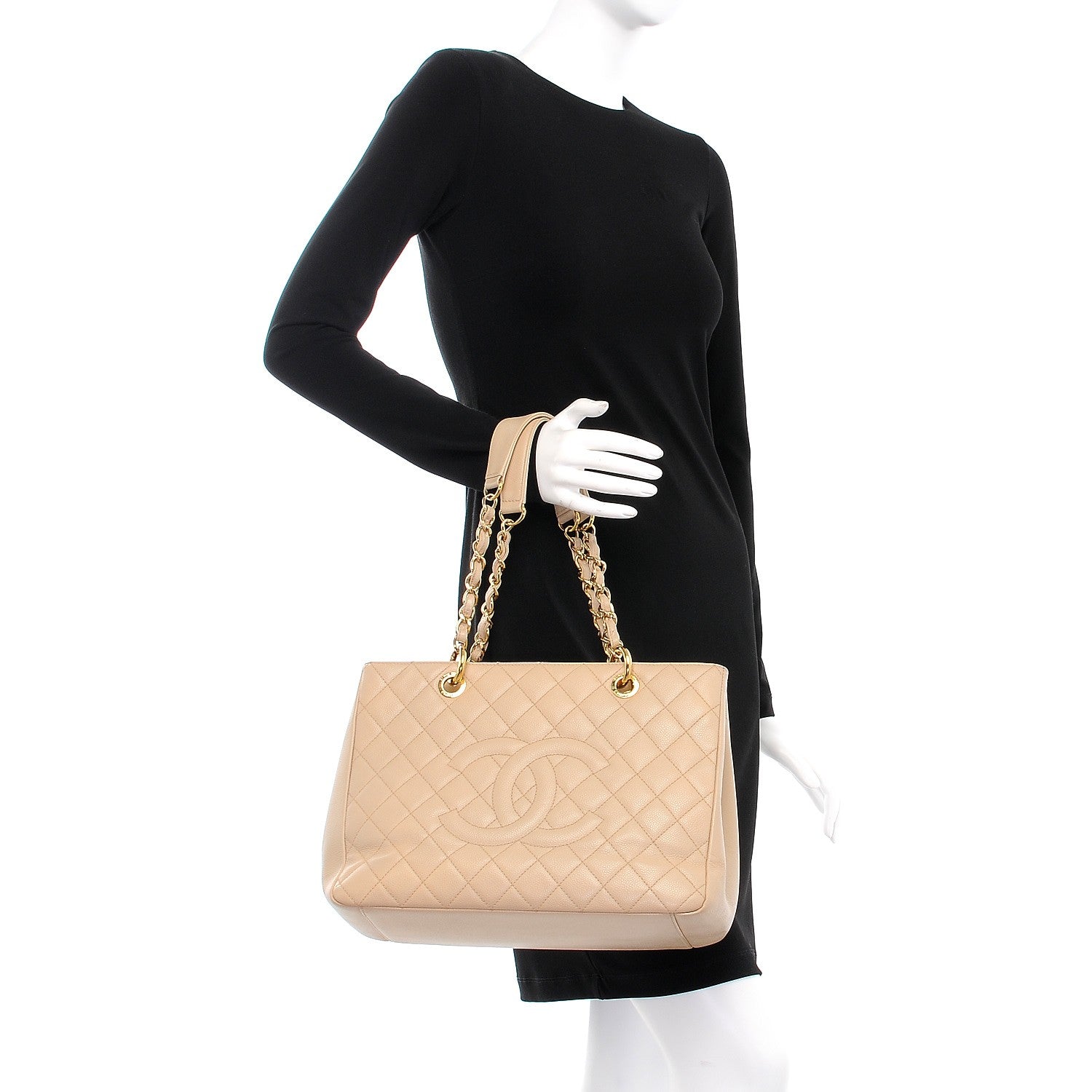 Chanel Caviar Quilted Grand Shopping Tote GST Beige Clair 2 of 13