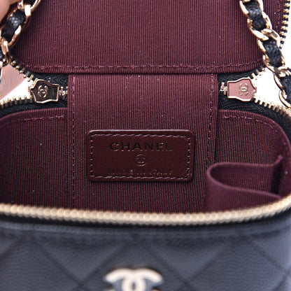 Chanel Caviar Quilted Mini Vanity Case With Chain Black 6 of 10