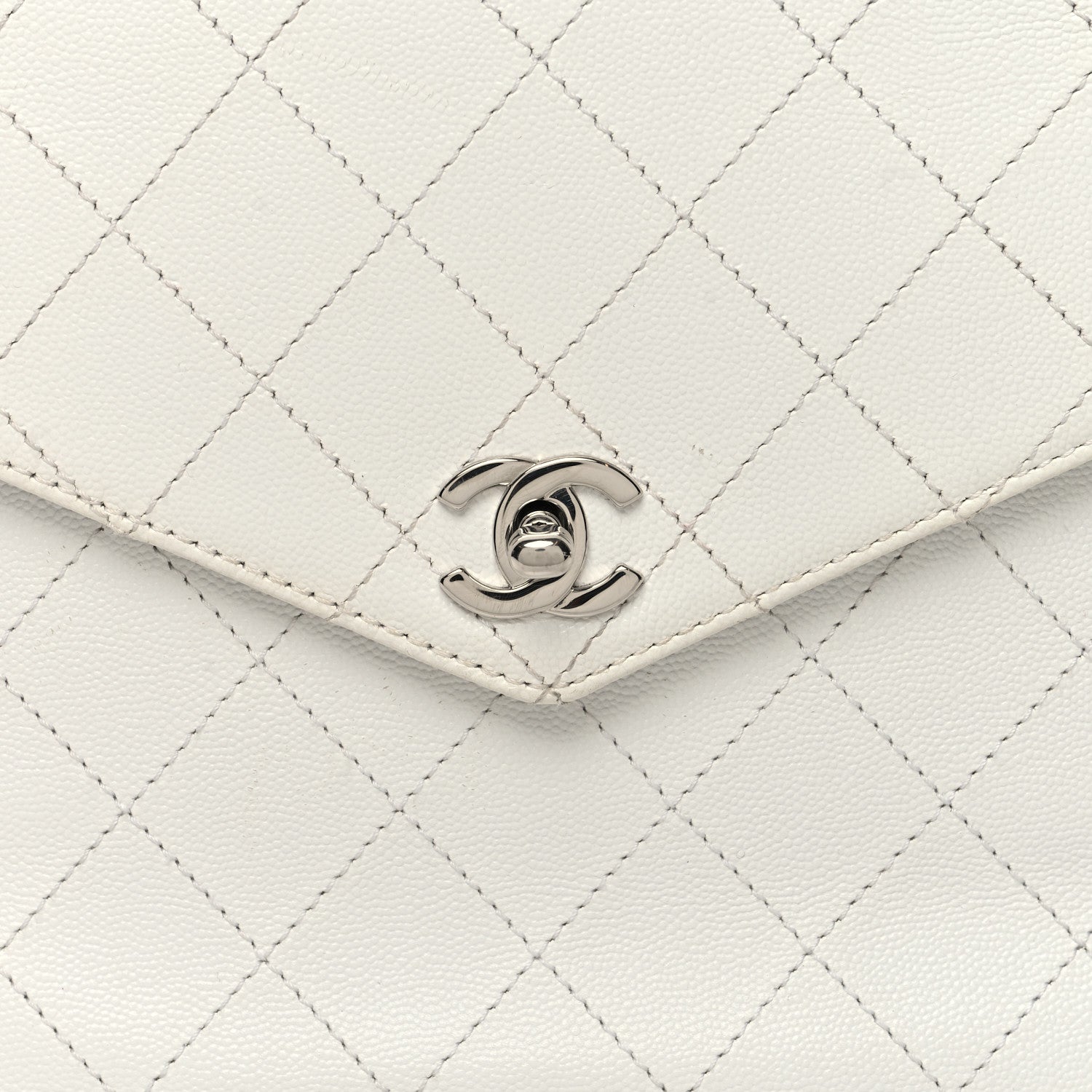 Chanel Caviar Quilted Envelope Flap White 8 of 13