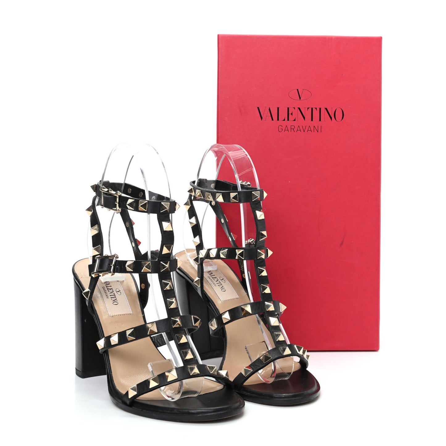 Calfskin Rockstud 90mm City Sandals 36 Black