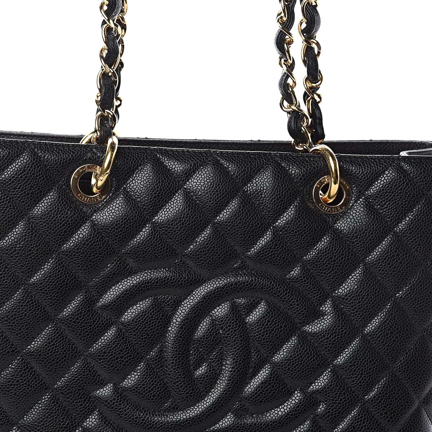 Caviar Quilted Grand Shopping Tote GST Black